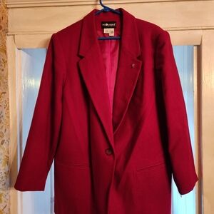 Women's Red Wool Blazer by Sag Harbor